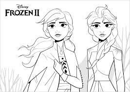 Print free frozen coloring pages containing characters: Frozen 2 For Kids Frozen 2 Kids Coloring Pages Coloring Library