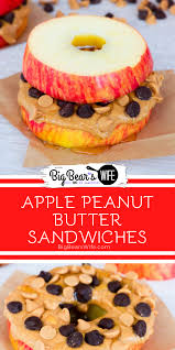 Apple Peanut Butter Sandwiches Apple And Peanut Butter Peanut Butter Apple Sandwich Chocolate Peanut Butter Recipes