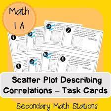 Scatter Plots Describing Correlations Task Cards By Secondary Math Stations Secondary Math Task Cards Math Stations