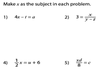 Solving formulas for a specific variable. Rearranging Equations Worksheets Literal Equations