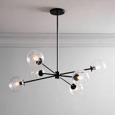 Staggered Glass 6 Light Chandelier Clear