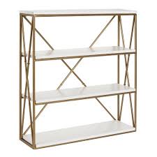 Get it as soon as fri, jun 11. 24 25 X 6 X 22 Ascencio 4 Tier Wood And Metal Wall Shelf White Gold Kate Laurel All Things Decor Target