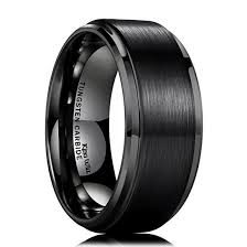 King Will 10mm Black Tungsten Carbide Ring Men Wedding Band Matte Finish Step Edge Comfort Fit 5 Rings For Men Tungsten Carbide Wedding Bands Engagement Bands