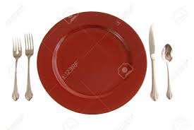How to set a table. Table Setting With Red Plate And Silverware On White Stock Photo Picture And Royalty Free Image Image 3845965