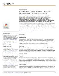 Excludes clinical medicine and mathematics. Pdf A Case Control Study Of Breast Cancer Risk Factors In 7 663 Women In Malaysia