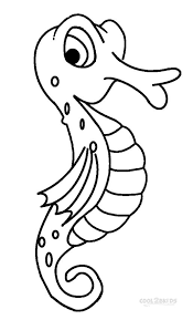 Seahorse (with big tummy) 4. Printable Seahorse Coloring Pages For Kids