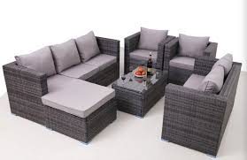 Rattan Garden Furniture 8 Seater Set Sofa Table Chairs Conservatory Outdoor Grey 99001015 Rattan Garden Furniture Garden Furniture Chairs Garden Furniture Sets