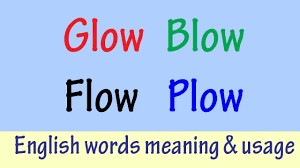 English Words Meaning Glow Blow Glow Plow Meaning And Example Sentences In 2020 English Word Meaning English Words Words