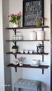Diy Stained Open Shelving For The Kitchen Kitchen Wall Shelves Open Kitchen Shelves Decor