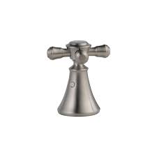 Deck thicknessrp10612 adds 1in to max. Delta H295ss Brilliance Stainless Cassidy Set Of Two Cross Handles For Bathroom Sink Or Bidet Faucet Faucet Com