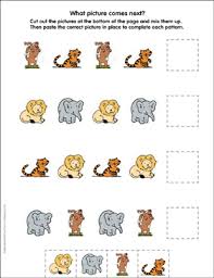 Though i call these abc patterns, there is actually only one page where children label the. Animal Patterns 1 Cut And Paste Page Abab Printable Skills Sheets Cut And Pastes