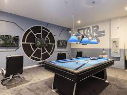 Star Wars Themed Games Room With Pool And Air Hockey Tables Star Wars Room Star Wars Man Cave Star Wars Decor