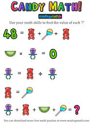 3rd grade math worksheets pdf printable each sheet below is pdf printable download that can be used for creating an ebook collection. Are Your Kids Ready For These Candy Shop Math Puzzles Mashup Math