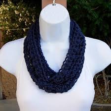 Women S Small Navy Blue Skinny Summer Infinity Scarf Solid Dark Blue Cowl Soft Lightweight Crochet Knit Narrow Circle Ready To Ship In 2 Days Summer Infinity Scarf Infinity Scarf Women Blue