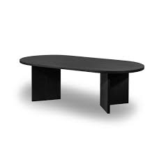 Black medium oval wood coffee table with nesting tables. Buy Edge Oval Coffee Table Black From Rj Living