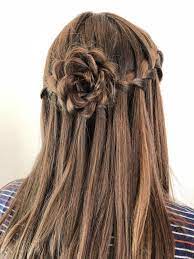 Half Up Half Down Rosette Hairstyle Weddinghairstyles Promhairstyleshalfuphalfdown Medium Hair Styles Hair Styles Long Hair Styles