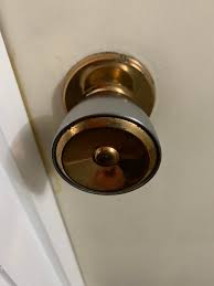 Door lock is frozen or works slowly. I Thought This Doorknob Had A Pinhole For Unlocking It But I Didn T Check Before Locking It Like A Dummy Is There Any Advice To Open This Door Without Damaging The Door