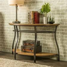 Rustic Console Table Wood Metal Half Moon Sofa Hall Foyer Living Room Furniture Tinyshamrockusa Metal Console Table Industrial Console Tables Console Table