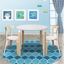 Order online today for fast home delivery. 1 09 New Modern Stylish Kids Table Chairs Round Wooden Set In White Co Oliandola