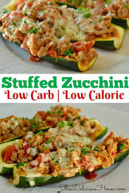 Italian Style Stuffed Zucchini Is Made With Ground Turkey And Crushed Tomatoes This Is An Easy Make Ahead Dish No Calorie Foods Zucchini Boat Recipes Recipes