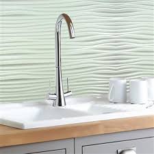 The white color will enhance any space. Retro Art Wilderness Waves White Backsplash Tiles Wall Paneling Rona