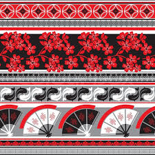 Background, pattern, floral, floral background, japan, patterns, floral pattern, decoration, japanese, elements, decorative, oriental, seamless pattern, fan, culture, asia, seamless, traditional. Vector Seamless Pattern With Japanese Stock Vector Colourbox