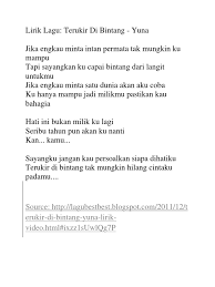 Hati ini bukan milik ku lagi seribu tahun pun akan ku nantikan kamu. Lirik Lagu Terukir Di Bintang Yuna