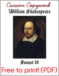 Shakespeare S 18th Sonnet Copywork Cursivehandwriting K Free To Print Pdf File Practice Your Cursive Wi Learn Handwriting Copywork Handwriting Analysis