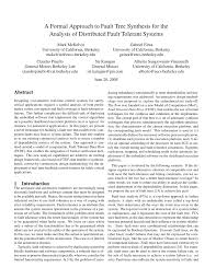 PDF) A formal approach to fault tree synthesis for the analysis of  distributed fault tolerant systems