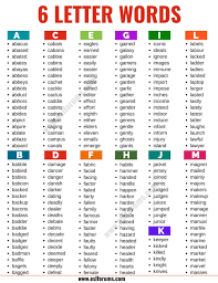 6 Letter Words List Of 2500 Words That Have 6 Letters In English Esl Forums 6 Letter Words Letter N Words Lettering