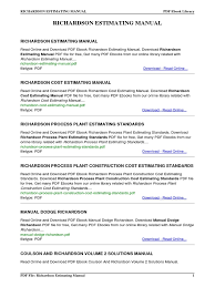 An architect may charge by the hour, by the square foot or by a percentage of the total cost of the project. Richardson Estimating Manual E Books File Format