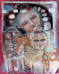 Special Price Print mixed media painting mystical ethereal friend gift