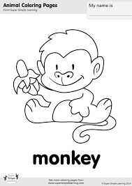 If you want monkey picture for coloring yourself then you need to click on black & white print link. Monkey Coloring Page Super Simple
