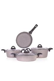 Karaca bio granit 7 parça tencere seti. Alya Granit 7 Parca Tencere Seti Gri Tencere Seti Acar