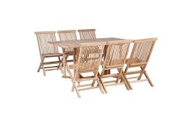 Many of our teak outdoor dining sets include folding, stacking and extending options for added practicality. 7 Piece Folding Outdoor Dining Set Solid Teak Wood Kogan Com