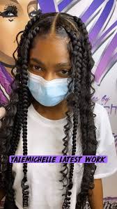This can be done in straight hair or curly hair as well. Curly Crochet Hairstyle For Girls Braids Hairstyles For Black Kids