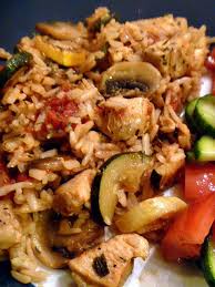 Mediterranean Chicken Rice Chicken Zucchini Mushrooms And Tomatoes Mediterraneanmeals Poultry Recipes Mediterranean Recipes Food