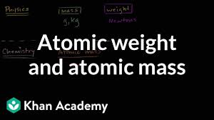 Atomic Weight And Atomic Mass Video Khan Academy