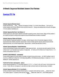 Terms in this set (10). Fillable Online Arithmetic Sequences Worksheet Answers Arithmetic Sequences Worksheet Answers Fax Email Print Pdffiller