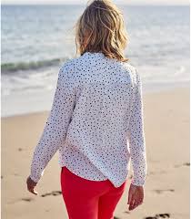 Parcourez la rubrique chemises pour femme. Imprime Pois Chemisier Imprime A Col Mao Femme Viscose Woolover Fr