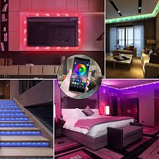 39 42ft Led Strip Lights Qzyl Lights Strip Music Sync App Control With Remote 5050 Rgb Led Light Strip Color Changing 24 Key Remote Sensitive Built In Mic Led Lights Rope Lights For Home Tv