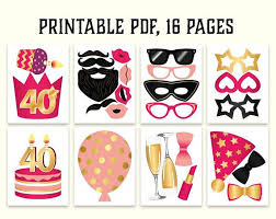 Free Printable 40th Birthday Photo Booth Props 40th Birthday Photo Booth Props Printable Pdf Hot Pink And Etsy Birthday Photo Booths Photo Booth Props Birthday Photo Props