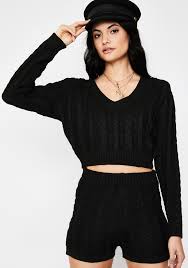 Weekly new trends in clothes, shoes & accessories at zara online. Cable Knit Sweater Shorts Set Dolls Kill