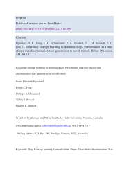 Second chance pets, league city, texas. Pdf Relational Concept Learning In Domestic Dogs Performance On A Two Choice Size Discrimination Task Generalises To Novel Stimuli