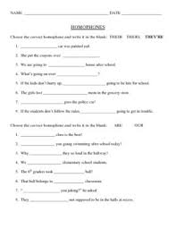 Homophone Worksheet Their There They Re And By Ms Jj Teachers Pay Teachers In 2020 Homophones Worksheets Homophones Misused Words