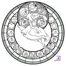 Alice Stained Glass Line Art By Akili Amethyst D4vrh52 Png 720 720 Pixels Disney Coloring Pages Disney Stained Glass Coloring Pages