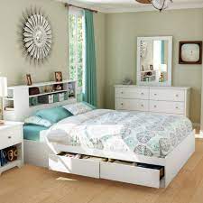 Vito Storage Platform Bed Queen Bookcase Headboard Bed With Drawers Bedroom Sets