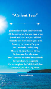 Ocean Paradise A Silent Tear Poem Funeral Poems Funeral Quotes Sympathy Poems