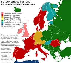 How Long To Learn That Language Here S A Map For That Languages Difficulty Language Map Foreign Language Learning
