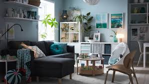 Pop in a spotty footstool, layered monochrome rugs and a line up of geometric cushions for a fun, graphic injection to complement the block colour upholstery. A Gallery Of Living Room Inspiration Ikea Ca